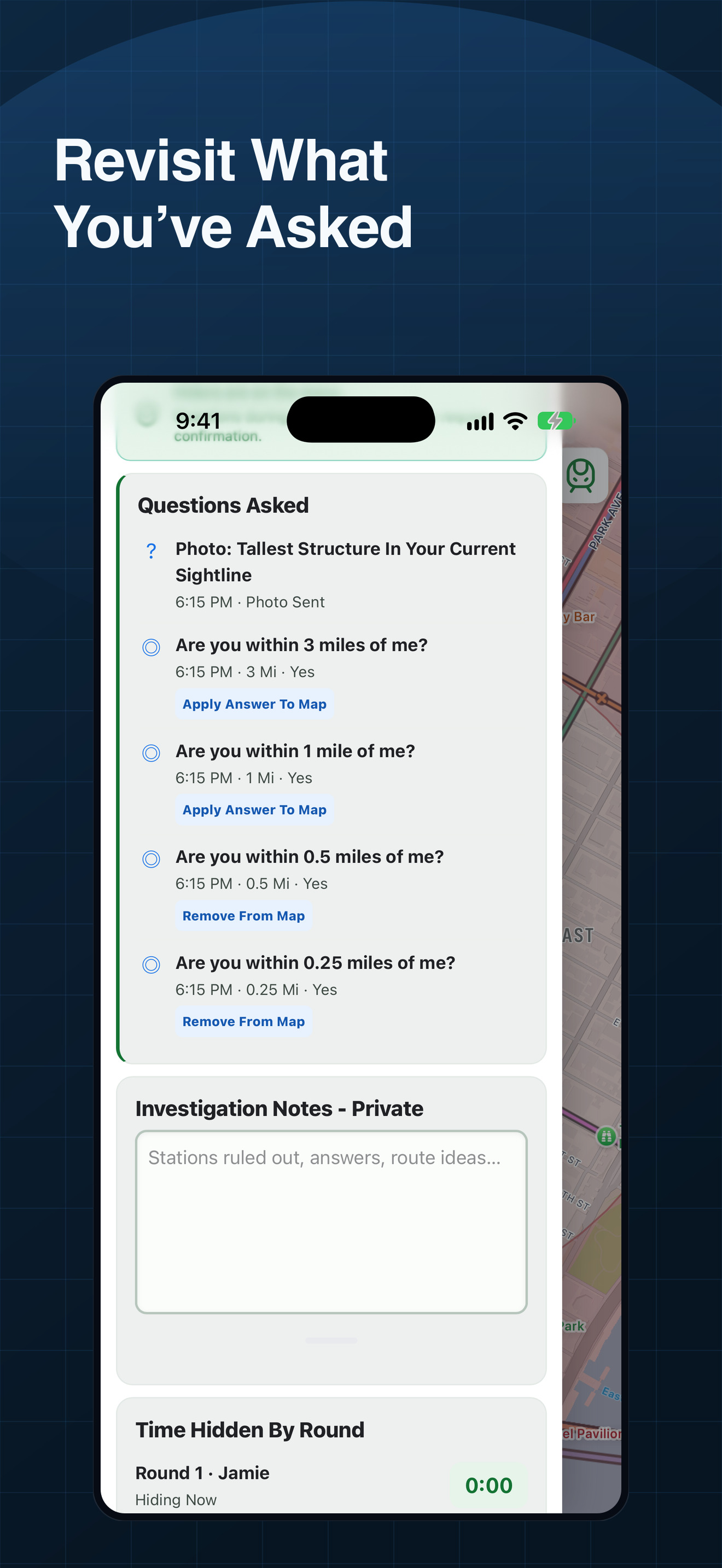 Near question log on iPhone showing five answered question cards